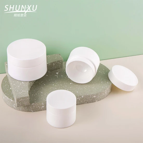 Shunxu gros pot en plastique blanc mat crème pour le visage