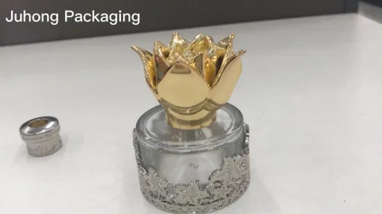 Chapeau de parfum de Zamac de forme de fleur de mode pour la bouteille de parfum en verre de Fea 15mm