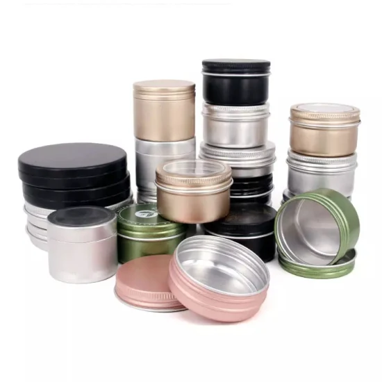 Petit emballage cosmétique en aluminium bon marché 15 ml 30 ml 50 ml 60 ml 80 ml 100 ml 120 ml 150 ml 200 ml Pot cosmétique en aluminium pour bougie à vendre Amazon Wholesale